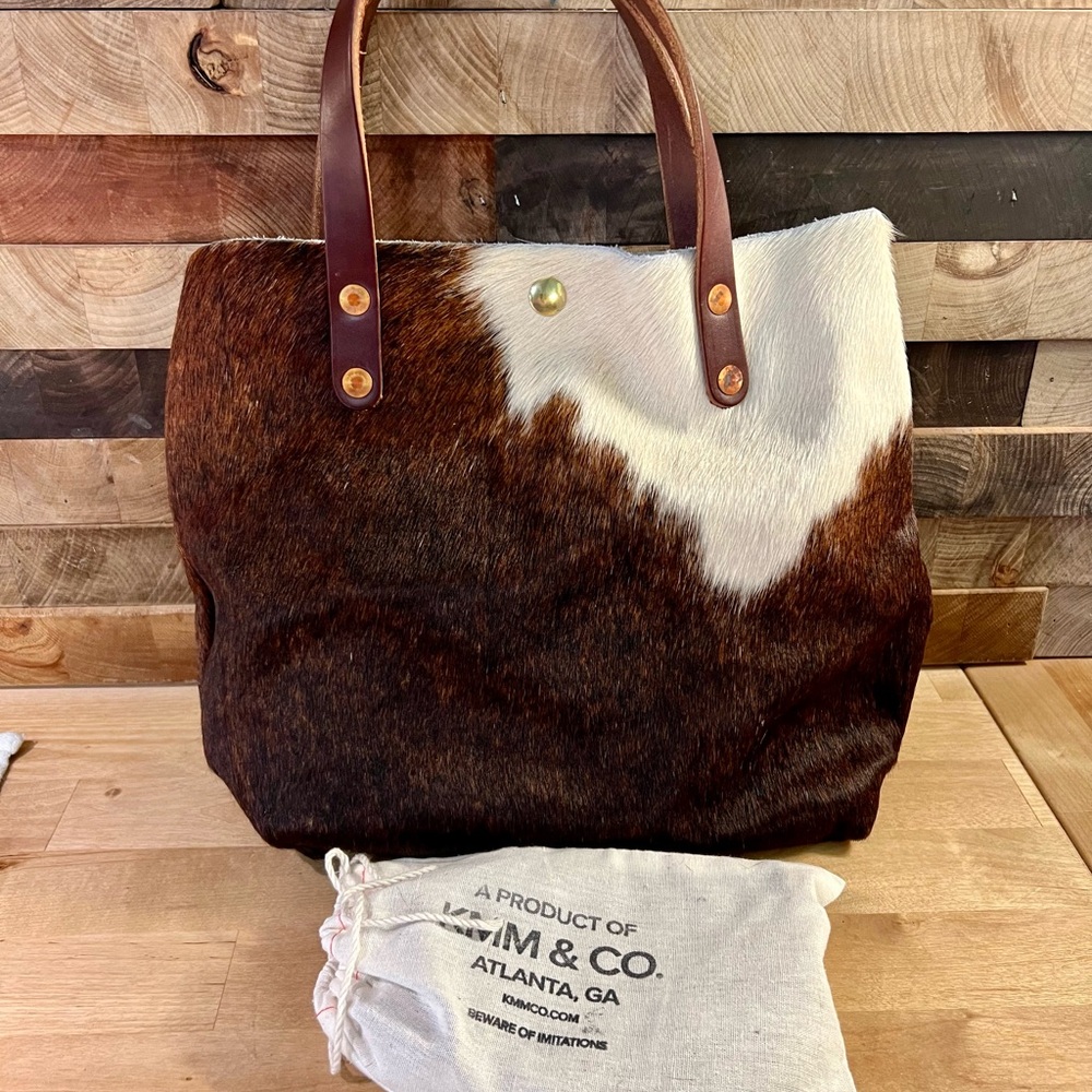 KMM & Co HOH (hair on hide) mini tote crossbody and strap, new